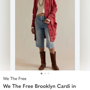 We The Free Crimson Button-Up Cardigan
